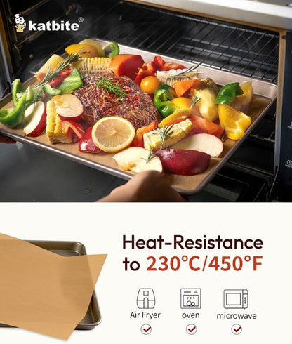 Katbite Heavy Duty Unbleached Parchment Paper Sheets - 265 Pcs, 10x15 Inches, Oil Proof for Baking & Cooking