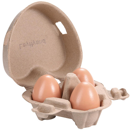 30 PCS Valentine Heart Shaped Egg Cartons with Labels, Easter Pulp Paper Egg Cartons 3 Count with Jute Rope, Cute Egg Basket Storage Container Holder, Lover Gift Chicken Eggs Crate