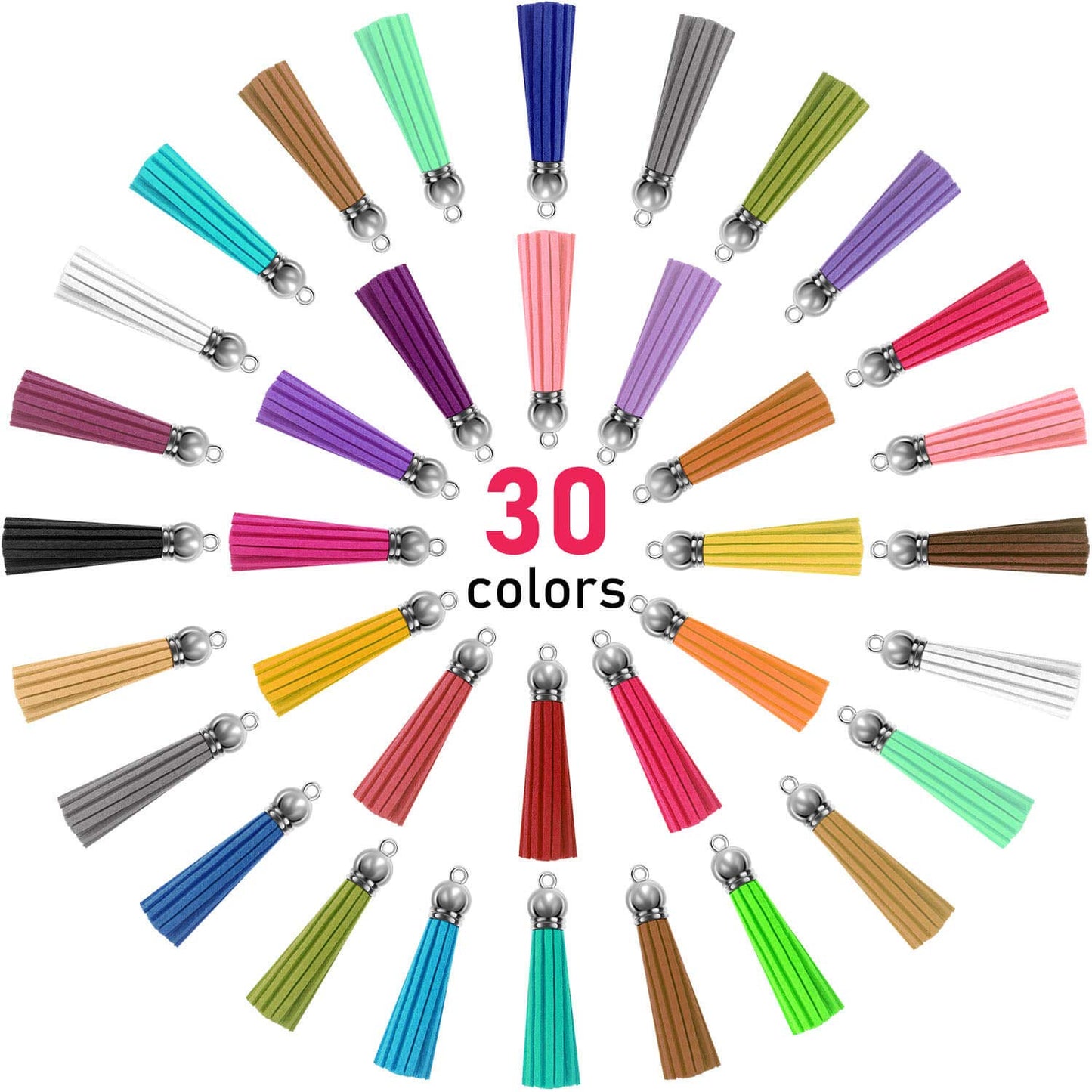 Tassels, Paxcoo 240Pcs Keychain Tassels Bulk for Jewelry Making and Crafts, Keychain Making Charms Supplies for Acrylic Blank Keychains, Bracelets and Jewelry Making