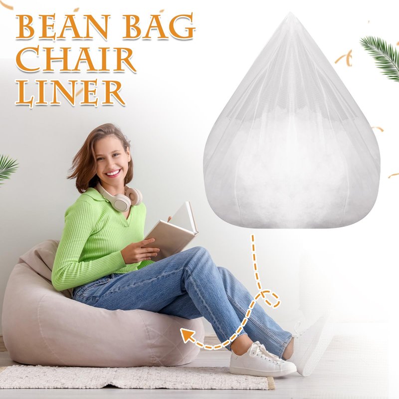 SmoothNovelty 3 Pack Inner Liners for Bean Bag Chair Bean Bag Inner Liner Insert Replacement Lazy Sofa Liner Easy to Clean Cover Seat, Zipper Opening No Filler(80 x 90cm/31.5 x 35.4 Inch)