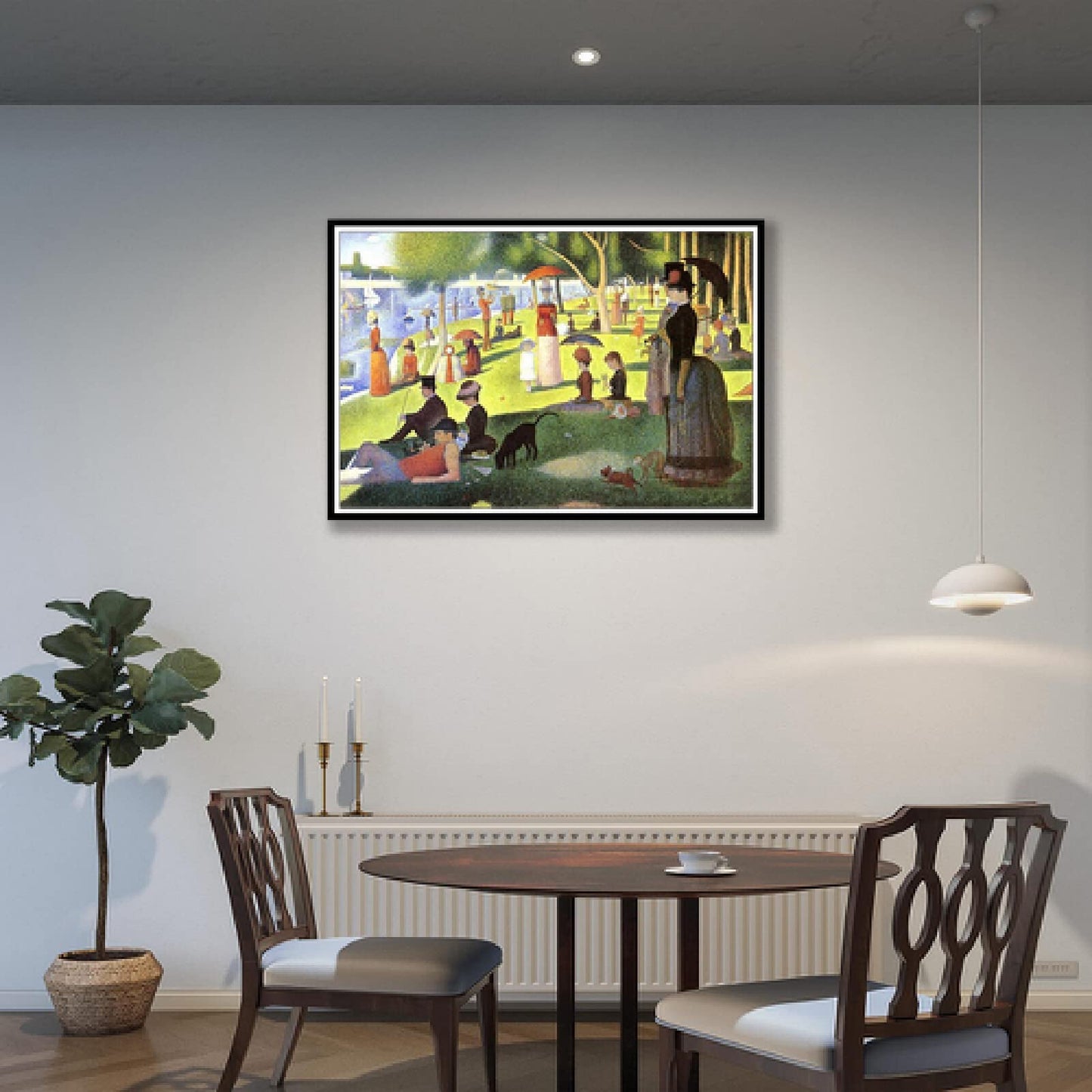 5D（A Sunday Afternoon on The Island of La Grande Jatte）Georges Seurat Diamond Painting Kits for Adults Kids, Full Drill Round Crystal Rhinestone Diamond Art Craft Canvas for Home Wall Deco(12X16Inch)