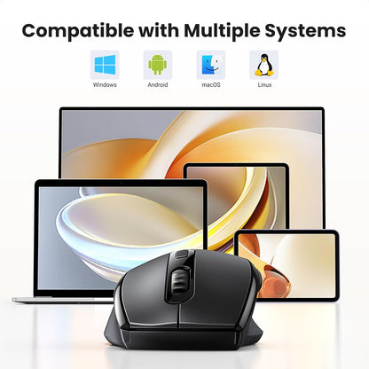 UGREEN 2.4GHz Wireless Mouse Ergonomic 1600 DPI USB Receiver Compatible with Windows Mac Linux Chromebook Laptop PC
