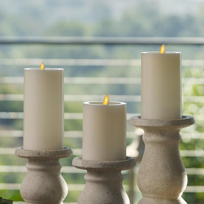 Luminara - Flameless LED Battery Operated Flickering Pillar Candles - Pearl Ivory - Pack of 1-3x5.5 - Realistic Moving Flame Real Wax Indoor/Outdoor