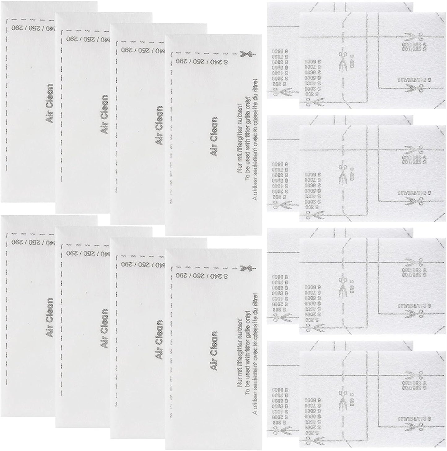 Miele Airclean Filters - Replacement Pack of 8 for Compact & Classic Vacuum Models | Compatible with C1, C2, C3, S2, S5, S8 Series