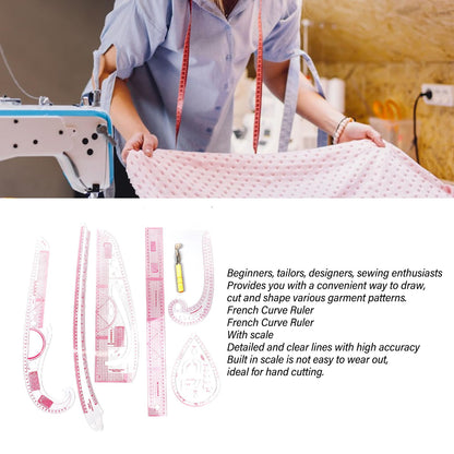 7PCS French Curve Ruler Set, High Accuracy Complete Tools Hip Curve Ruler with Scale, Sewing Ruler | Sewing Tools | Sewing Rulers | Craft Ruler for Beginners Tailors Pattern