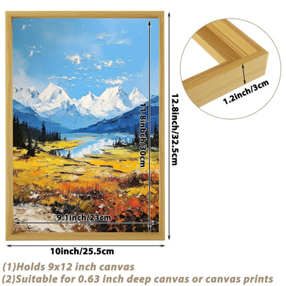 LOYORTY Floater Frames for Canvas Paintings, 2 Pack 9x12 Inch 0.6”Deep Canvas Floating Frame, Floater Frame Kit for Stretched Picture Wall Prints Artwork Canvas Oil Painting