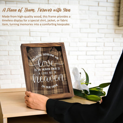 Airrioal Sympathy Gifts for Loss of Loved One - Memorial Clothing Display Frame, Memory Shadow Box for Keepsakes Decorations, Grief Condolences Bereavement Gift Idea for Women Mom Dad Husband, Brown