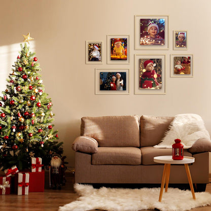 Egofine 11x14 Floating Frames Set of 2, Double Plexiglass Picture Frame, Made of Solid Wood Display Any Size Photo up to 11x14, Wall Mount or Tabletop Standing, Natural Wood