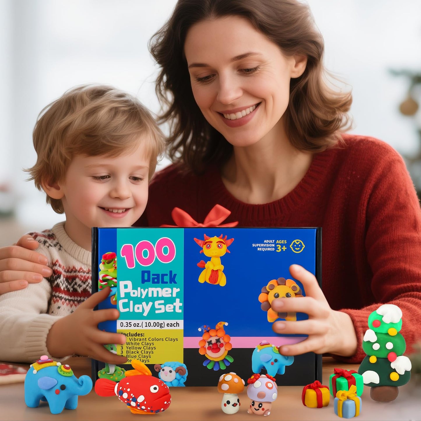 CiaraQ Polymer Clay Kit, Mini Modeling Clay Set for Kids/Beginners/Artist, 100 Colors