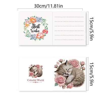 DDGYP 6-Pack Diamond Art Kits for Adults, 5D Diamond Painting Greeting Card Kit with Envelopes, 5.9x11.81 Inch Diamond Art Cards for DIY Crafts, Birthday & Holiday Greetings