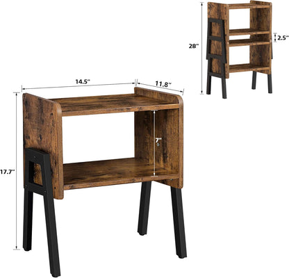 Set 2, TB01BB039 TUTOTAK Nightstnd, of Stackable End Tables, Side Table, Bedside Tables with Open Storage Shelf