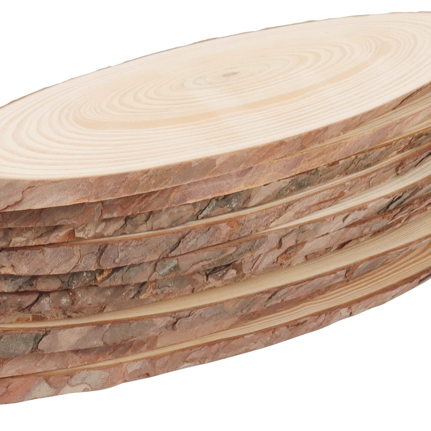 10 PCS Oval Wood Slices, Length 12 Inch and Width 3.9-4.7 Inch Craft Wooden Slices, Unfinished Wood Slices for DIY Wedding