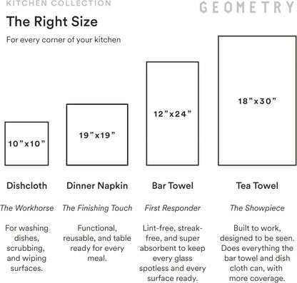 18" 30" 1 Pack GEOMETRY Kitchen Tea Towels - Quick Dry Microfiber Dish Towels for Kitchen All Lined Up, x