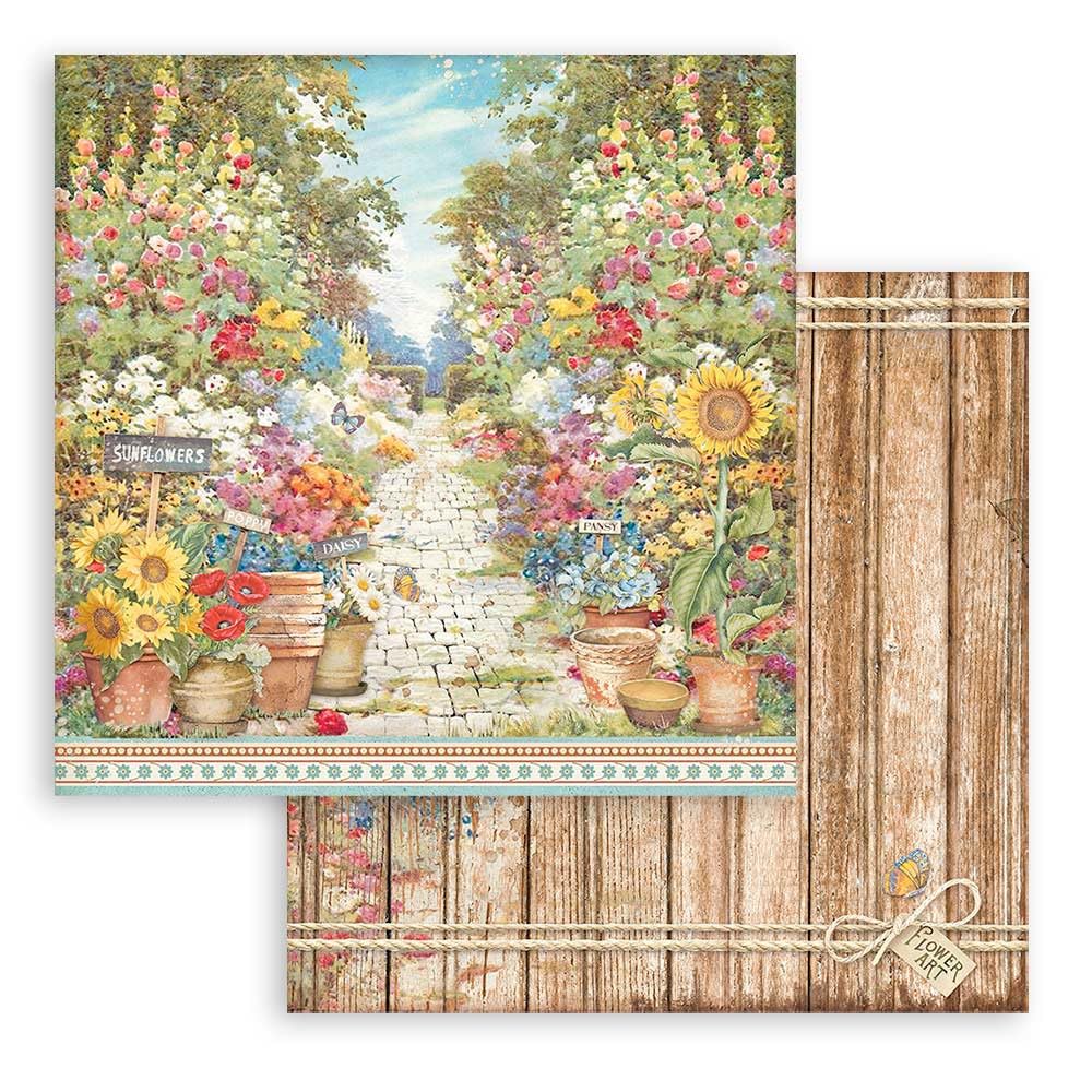 Stamperia Scrapbooking Pad 10 Sheets 12 x 12 Inches - Sunflower Art