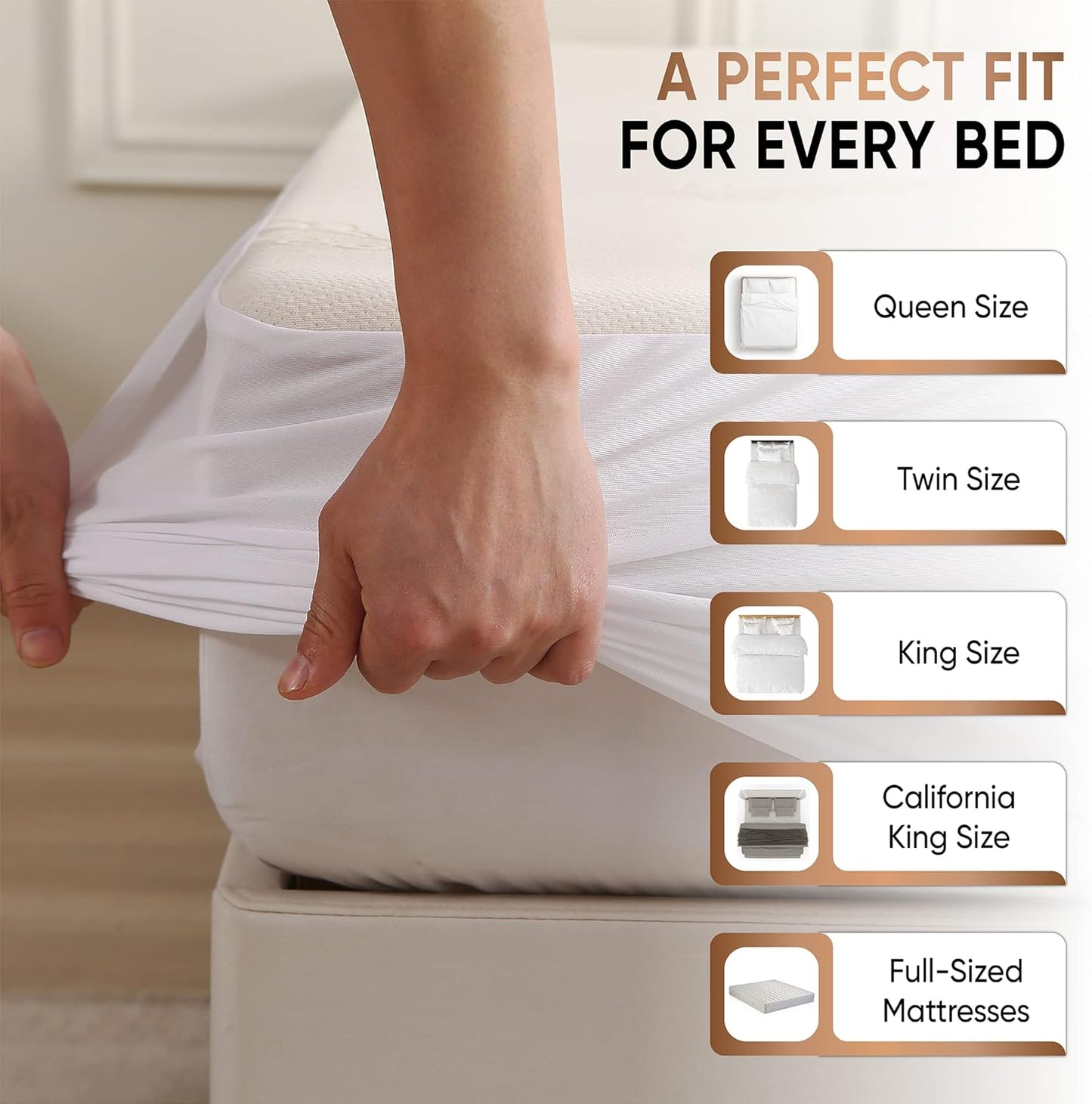 Deluxe Waterproof Organic Mattress Protector Twin - Certified Organic Cotton, Breathable Mattress Pad Cover