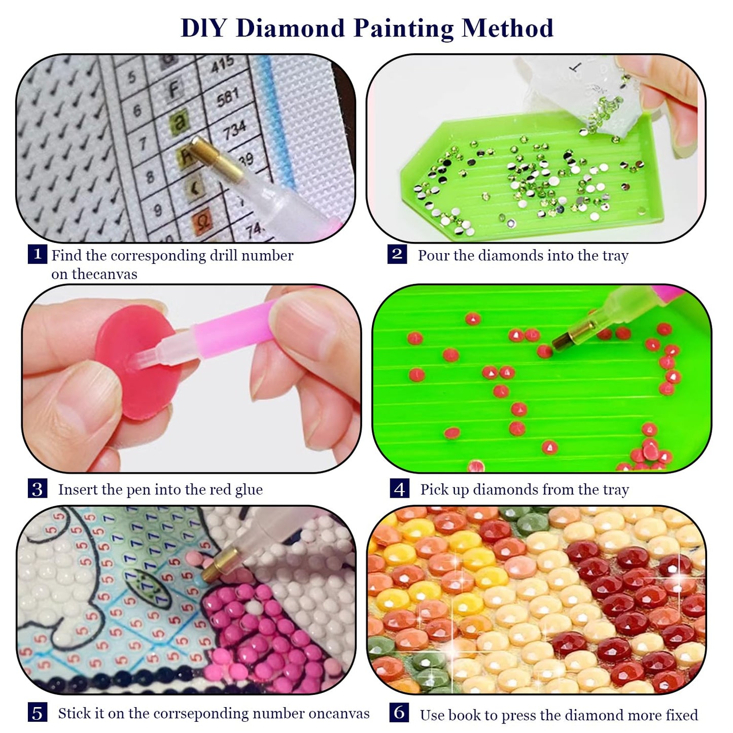 Dorwendis Diamond Painting Kits for Adults,4 Pack DIY Henhouse Chicken Diamond Art Kits for Beginners,5D Diamond Art for Adults,Full Round Drill Paint by Diamond Painting for Wall Decor Gifts12X12inch