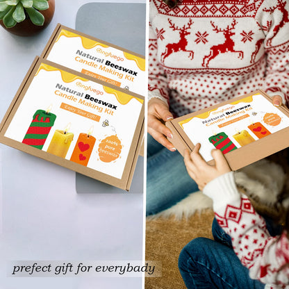 Bingfuego Beeswax Candle Making Kit for Kids - 12 Sheets for Rolling, Natural Candle Making Kit (Classic Color, 10 x 8 inch)