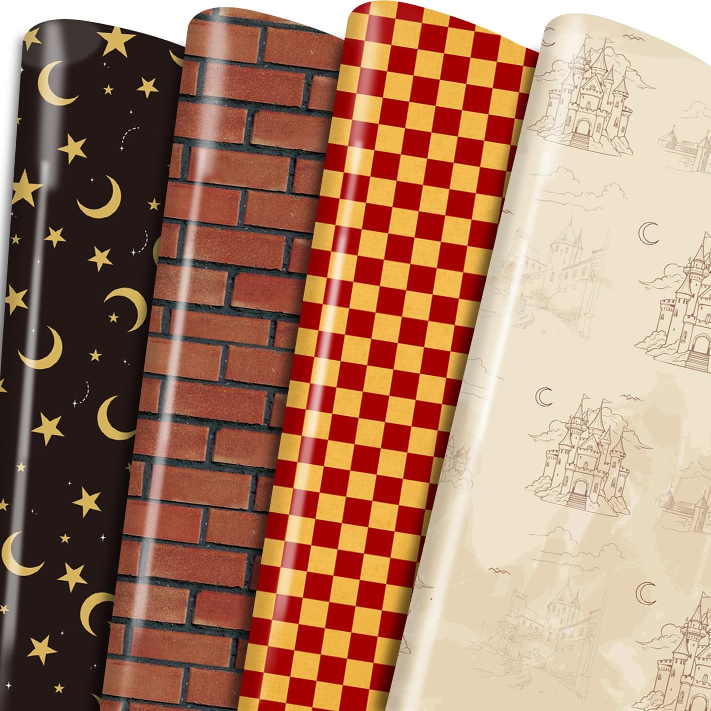 Keluna Magic Theme Wrapping Paper - 12 Sheets Wizard Castle Wrapping Paper for Birthday Baby Shower