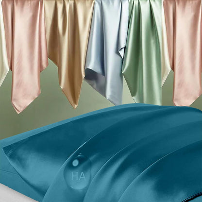 Mulberry Silk Pillowcase Set by Regine Switzerland - Anti-Acne & Hair Care | Queen Size, Teal, 2 Pack