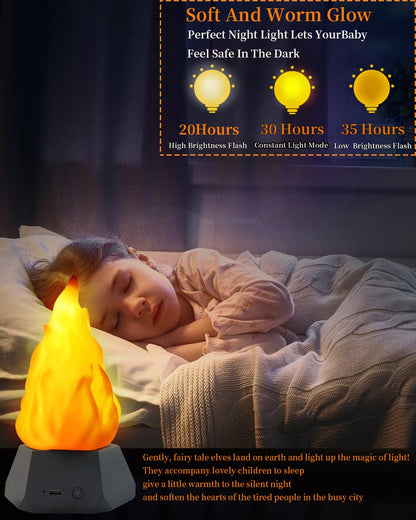 ARTISTMART Fake Fire Lamp, LED Rechargeable Travel Night Light with Flickering Cozy Lighting,3-Mode Flame Fireplace Candles for Apartment Patio Decor Outdoor Camping Decorations-4 Pack…