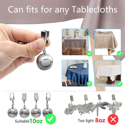 NAISI Tablecloth Weights, 10oz Heavy Premium Tablecloth Clips with Added Weights (4 Pack)