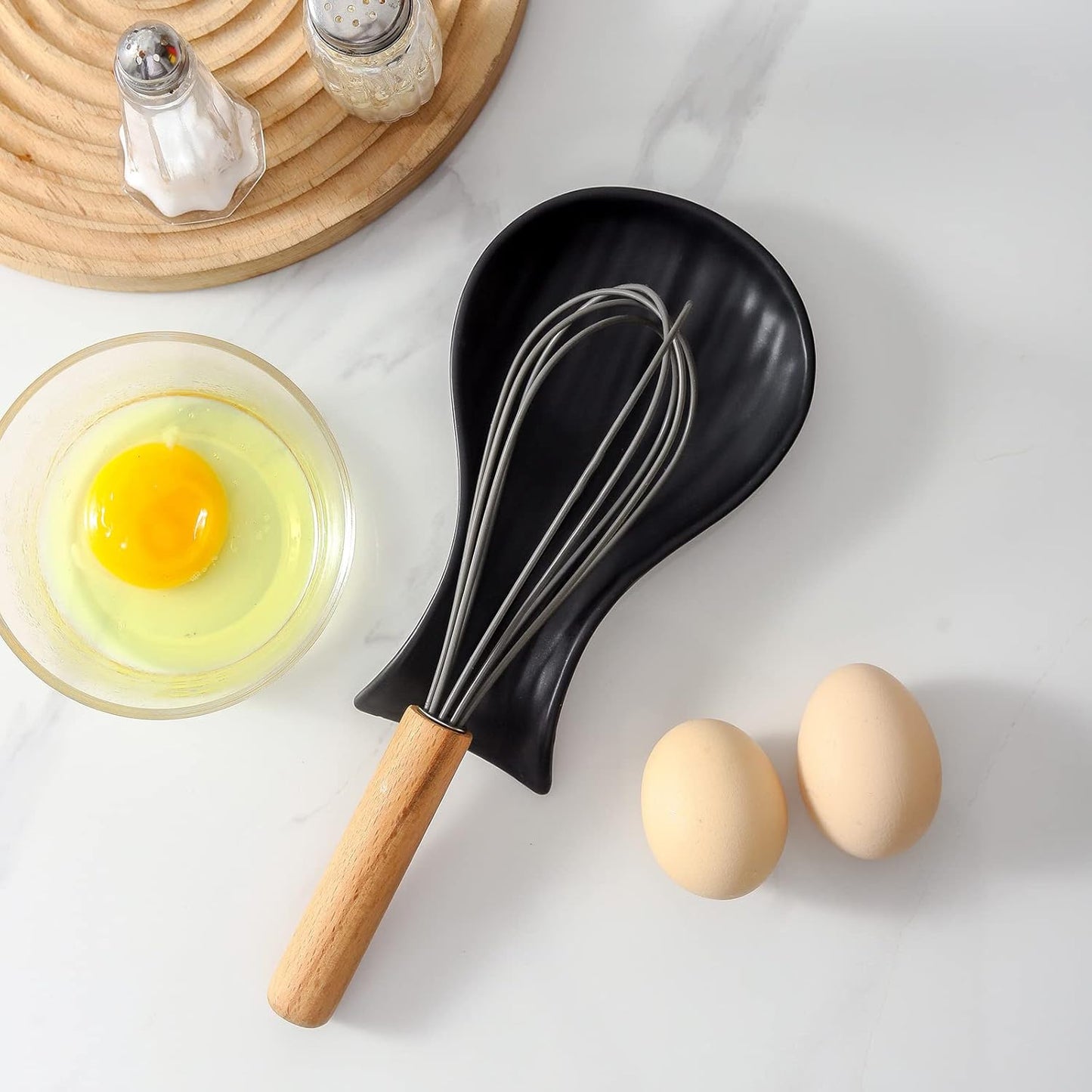 Hasense Porcelain Spoon Rest, 7 Inch Holder for Ladle, Spatula & Tong, Large Cooking Utensil Rests for Kitchen