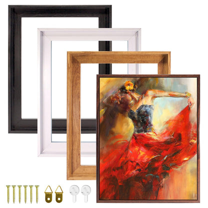 8x8 Canvas Floater Frame, Fits 1" to 1.25" Deep Gallery-Wrapped Canvas, Wood-Grain PS Floating Picture Frame for Paintings and Prints, Hanging Hardware Included, Light Oak
