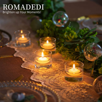 Votive Tea Light Holders Bulk - Clear Glass Tealight Candle Holder for Floating Candle as Candlelit Dinner Wedding Party Events Birthday Reception Centerpiece Accessories, Holiday Decor, 20pcs+Extra 4