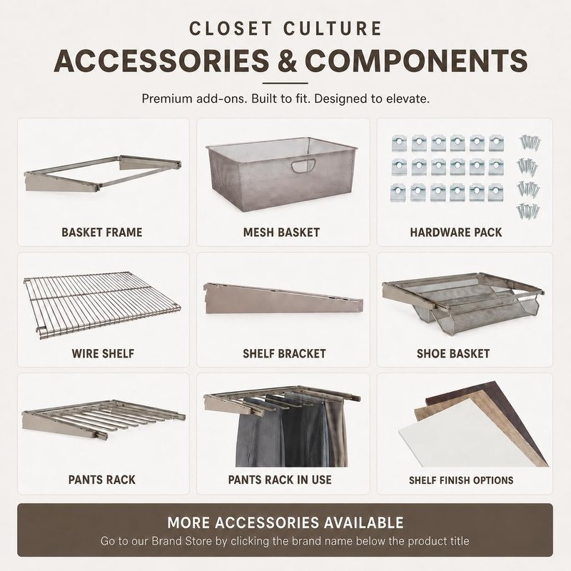 Closet Culture by Knape & Vogt 48 in. Champagne Nickel Hang Rail