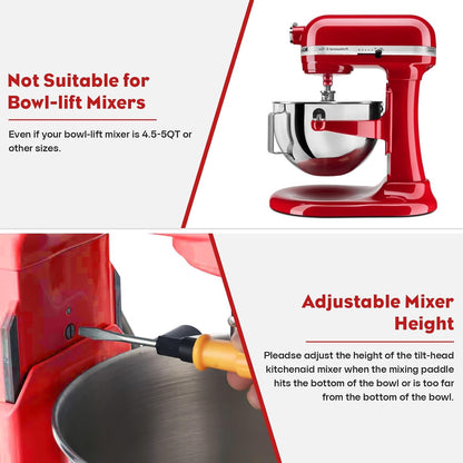 Gvode Stainless Steel Flex Edge Beater for KitchenAid Mixer, Paddle Attachment for 4.5-5 Quart Tilt-Head Bowls