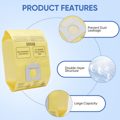 BIHARNT 20 Pack vacuum bags Compatible with Kenmore Canister 5055, 50557,50558 and Type C,C-18, 53292, 200 Series, 400 Series, 600 Series, 700 Series, 800 Series Vacuum