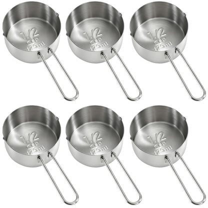 YOUEON 6 Pcs 1/2 Cup (125ml) Stainless Steel Measuring Scoops, Metal Measuring Cups with Handle for Dog Food, Coffee, Baking, Cooking, Dishwasher Safe