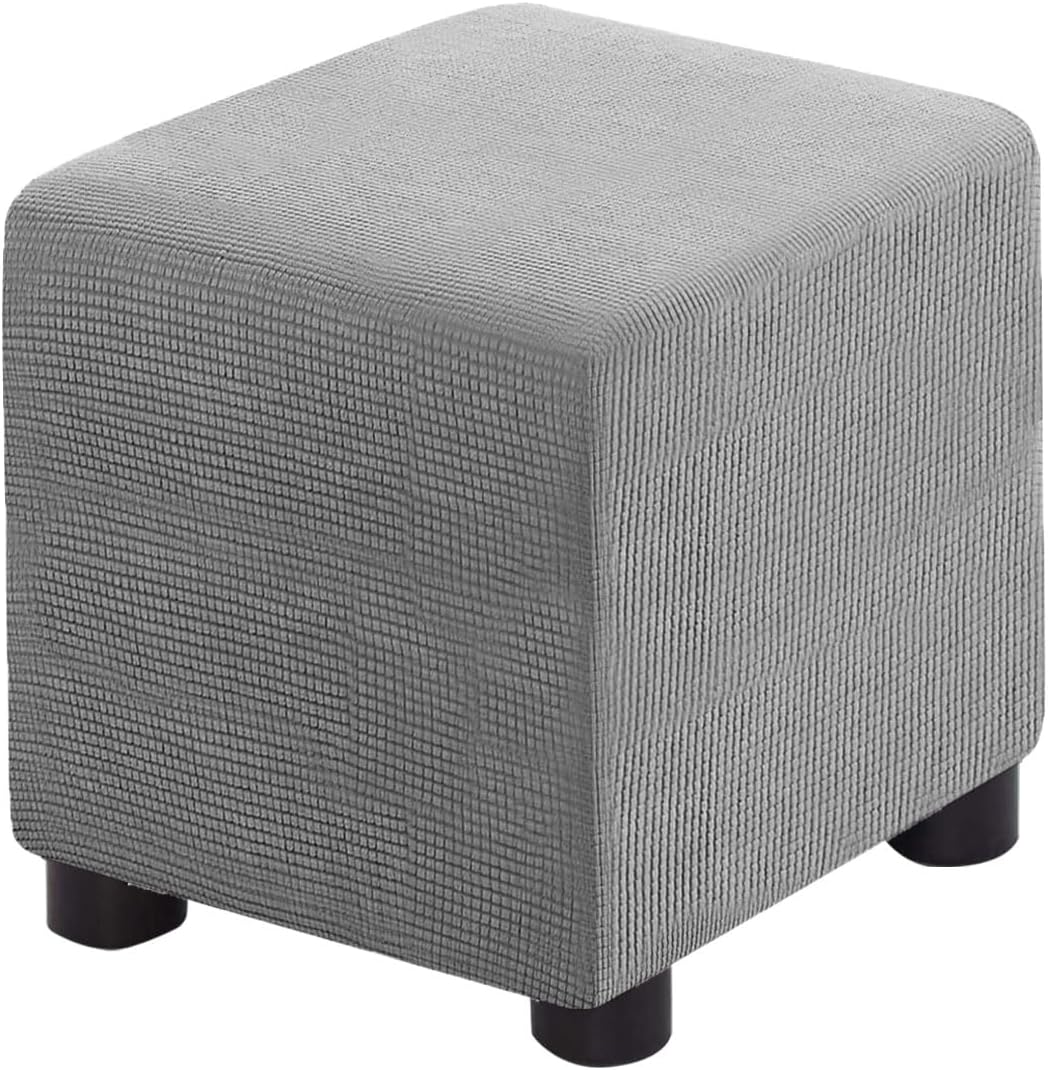 Ottoman Cover Square Folding Storage Ottoman Slipcovers Jacquard Stretch Cube Footrest Foot Stool Covers Protector