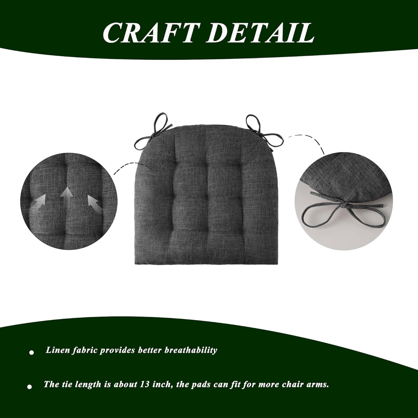2 Set Extra Large Rocking Chair Cushion with Thick Padding High Back and Seat Cushion Piece