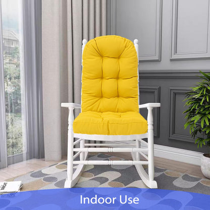 49x19in,Yellow Outdoor Rocking Chair Cushion for Adirondack Chair, High Back Patio Outdoor Seat Chair Cushion