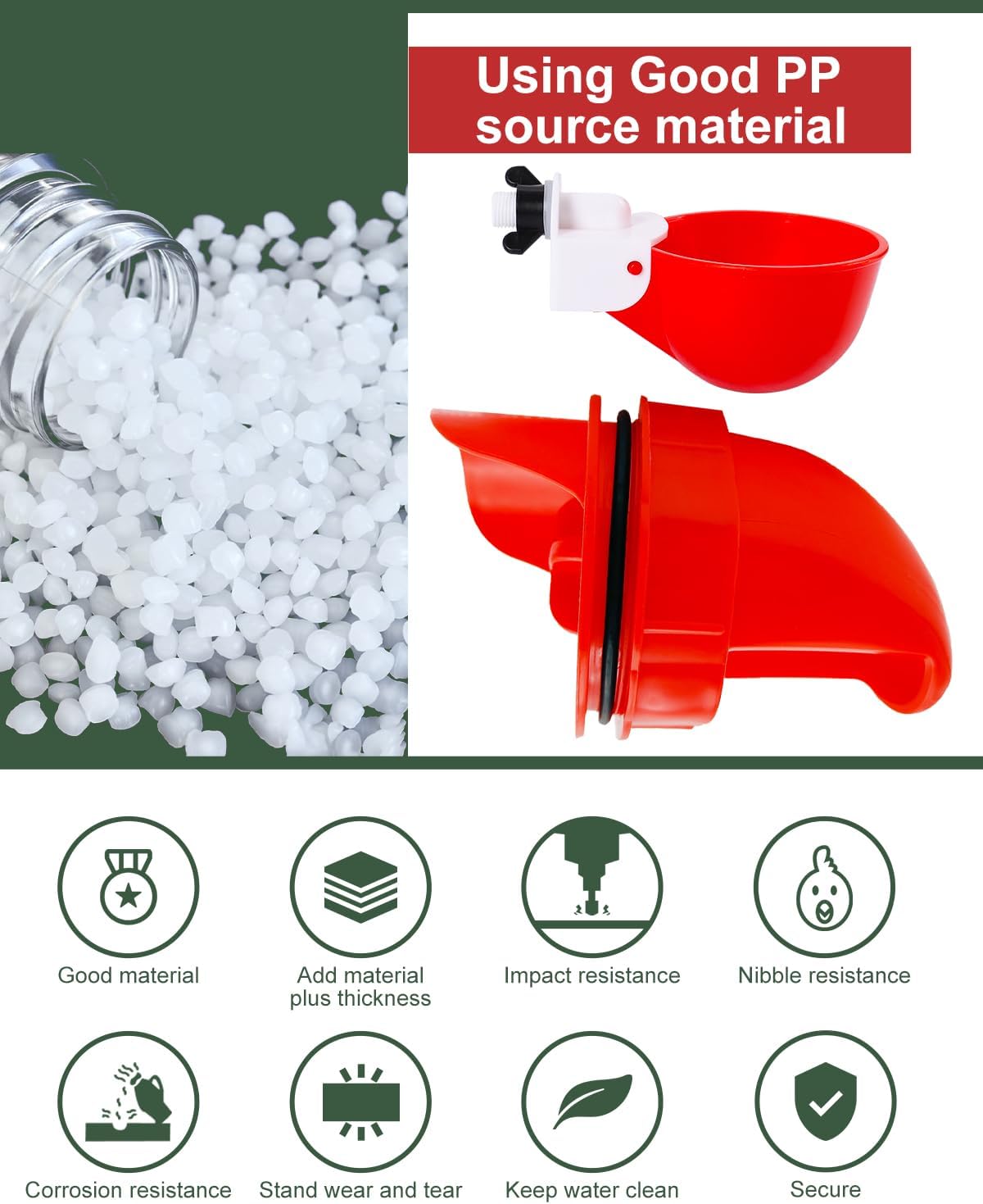psarnuk Set, 8 4 Chicken Feeder & Chicken Waterer Cup Water Cups Feeders, Automatic DIY Poultry Feeding Watering Kit