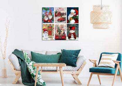 PJOESL 6 Pack Christmas Diamond Painting Kits for Adults - Diamond Art DIY 5D Full Round Drill Crystal Rhinestone Arts and Crafts - Gem Art Paint with Diamond Dots Home Wall Decor 11.8x15.7 in