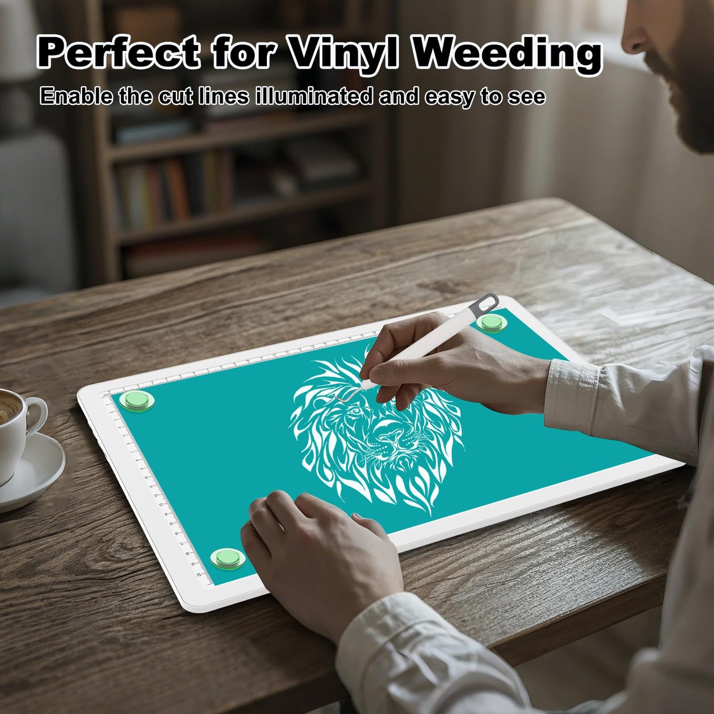 Elice Rechargeable A4 Light Pad for Diamond Painting, Magnetic LED Light Board with Physical Button, Super Bright Diamond Art Light Pad, Ultra-Thin Light Box for Tracing, Weeding Vinyl, Artists -White