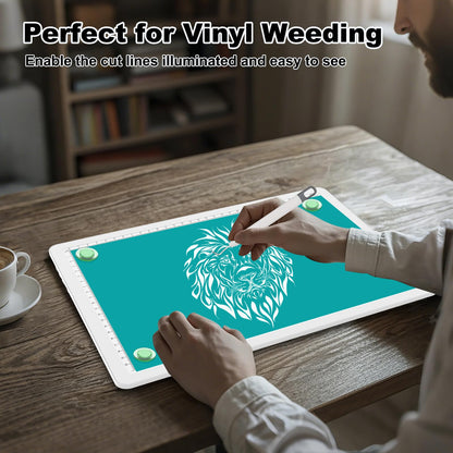 Elice Rechargeable A4 Light Pad for Diamond Painting, Magnetic LED Light Board with Physical Button, Super Bright Diamond Art Light Pad, Ultra-Thin Light Box for Tracing, Weeding Vinyl, Artists -White