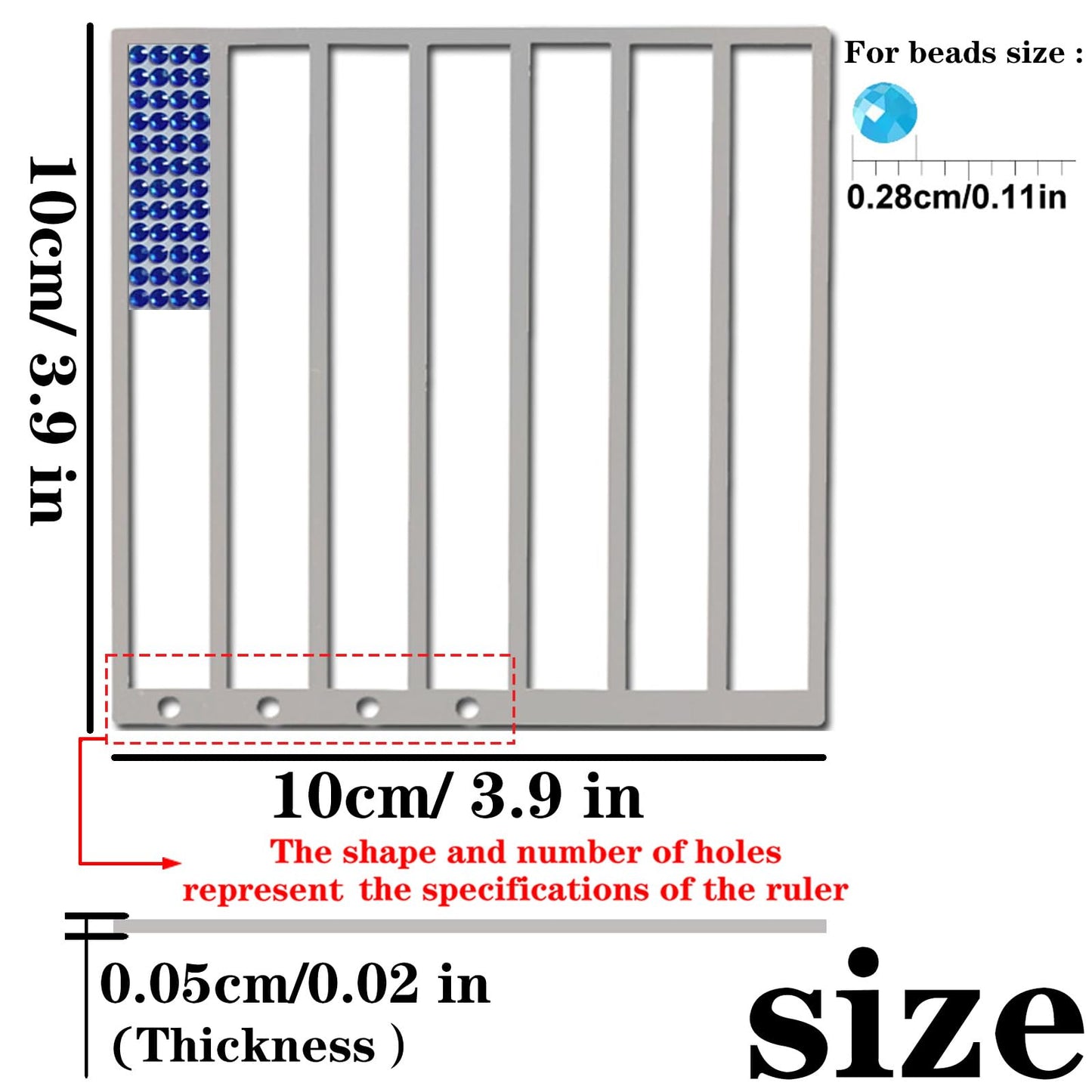LEIYULY 1/2/3/4 Beads Round Diamond Art Ruler, Stainless Steel Diamond Painting Ruler for Precise Drill Alignment, Diamond Dot Drill Alignment Tool, DIY Art Crafts Diamond Painting Kits