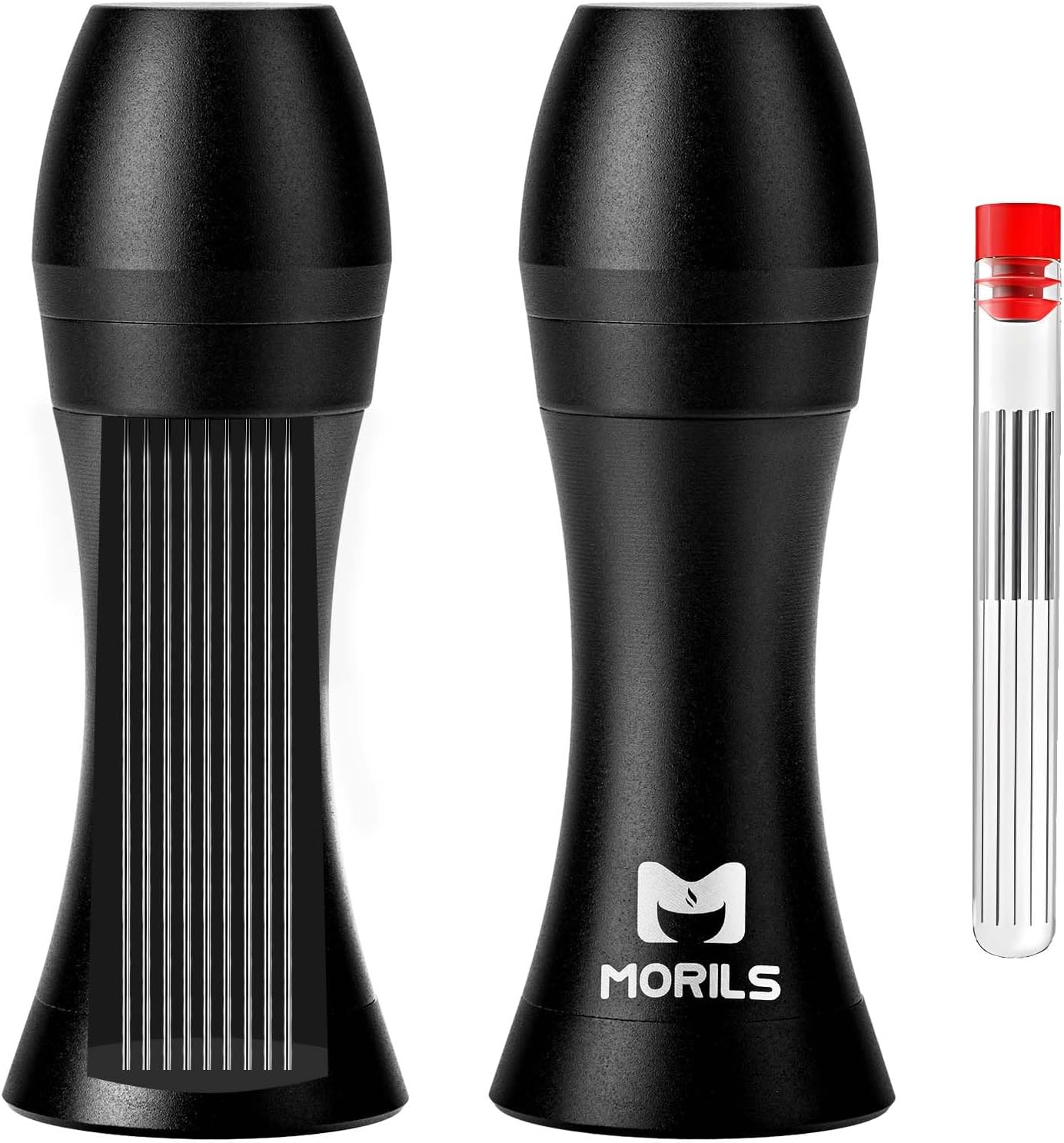 MORILS WDT Espresso Tool with 0.4mm 9 Thick Spring Needles & Extra 9 Needles, Metal Handle with Stand, Black
