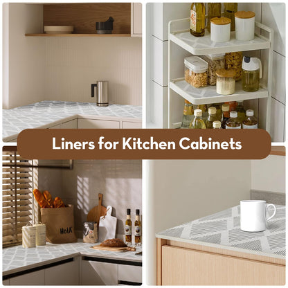 Shelf and Drawer Liners for Kitchen Cabinets Non-Adhesive Cabinet Liner Non-Slip 12" x20FT, Waterproof Shelf Paper Thickened Mats, Protection for Shelves, Cupboard, Dresser, Pantry, Bathroom Drawers