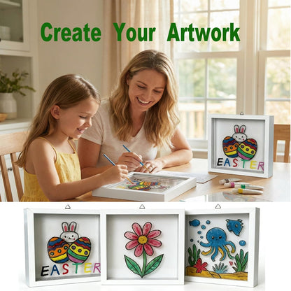 DIY 3D Shadow Box,8x8 Layered 3D Effect Craft Decor,Creative Artwork Gift for Painting Lover