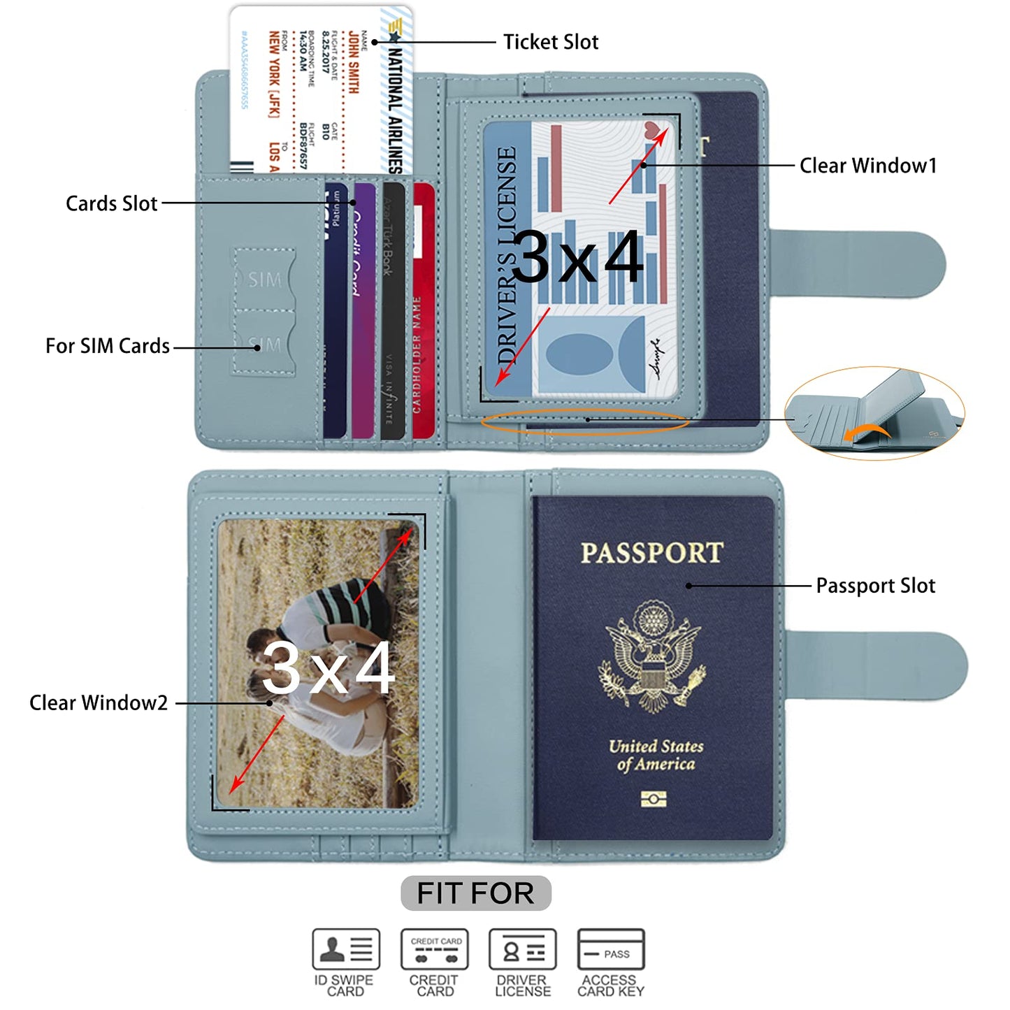 Melsbrinna Rfid Passport Holder for Travel women/Men, Cute Passport Wallet Rfid Blocking Card Slots, Rfid Passport Cover/CaseTravel Wallet, Passport Book Holder (1, Green2)