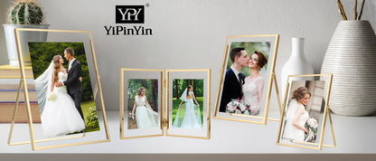 Silver 5x7'' Floating Frame Set of 2, For Photo Sizes ( 3.5x5'', 4x 6''), Silver Plated Metal Frames 5x7'' for Tabletop/Shelf Display, Classy Gift Choice for Wedding, Thanksgiving, Christmas,Birthady.