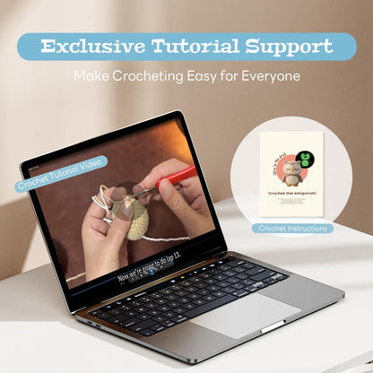 BrilleBrille Crochet Owls Kits Glow in The Dark Owl Knitting Kit Crochet Kit for Beginners Great Birthday Gifts for for Adults and Teens with Step by Step Video Amigurumi Crochet Kit DIY Craft