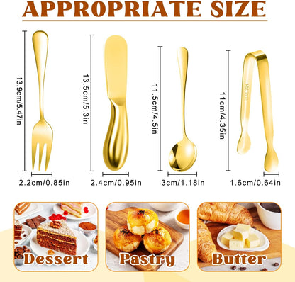 16 Pieces Cheese Butter Spreader Knives Set, Stainless Steel Charcuterie Accessories for Jam, Appetizers, Pastry, Mini