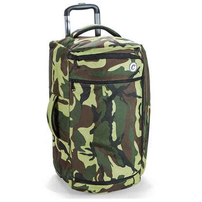 Cookies Trek Roller Smell Proof Travel Bag – Oversized Rolling Luggage with Double Zipper, Durable Nylon Canvas Build, Extra Large Storage for Travel, Gear, Road Trips & Streetwear Carry – Green Camo