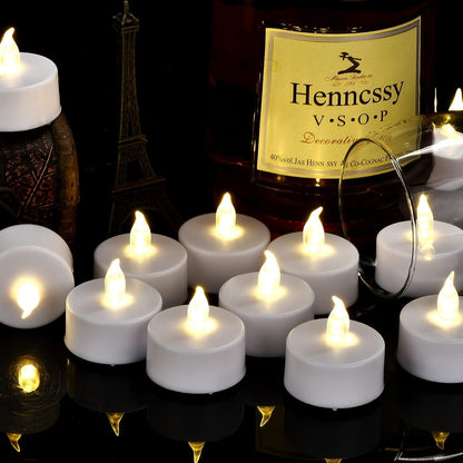 Hanzim Tea Light Candles with Remote Control,Flickering Flameless LED Candle,Long Lasting 400+Hours,Battery Operated,with Timer for Home Decoration Seasonal &Festival Celebration WarmWhite (50pcs)