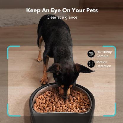 PETLIBRO Automatic Cat Feeder with Camera, 1080P HD Video with Night Vision, 5G WiFi Pet Feeder with 2-Way Audio, Low Food & Blockage Sensor, Motion & Sound Alerts for Cat & Dog Single Tray